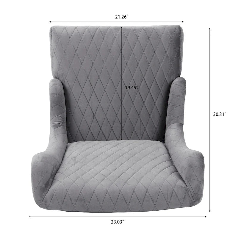 Upholstered Velvet Accent Chair with High Wingback and Wooden Legs