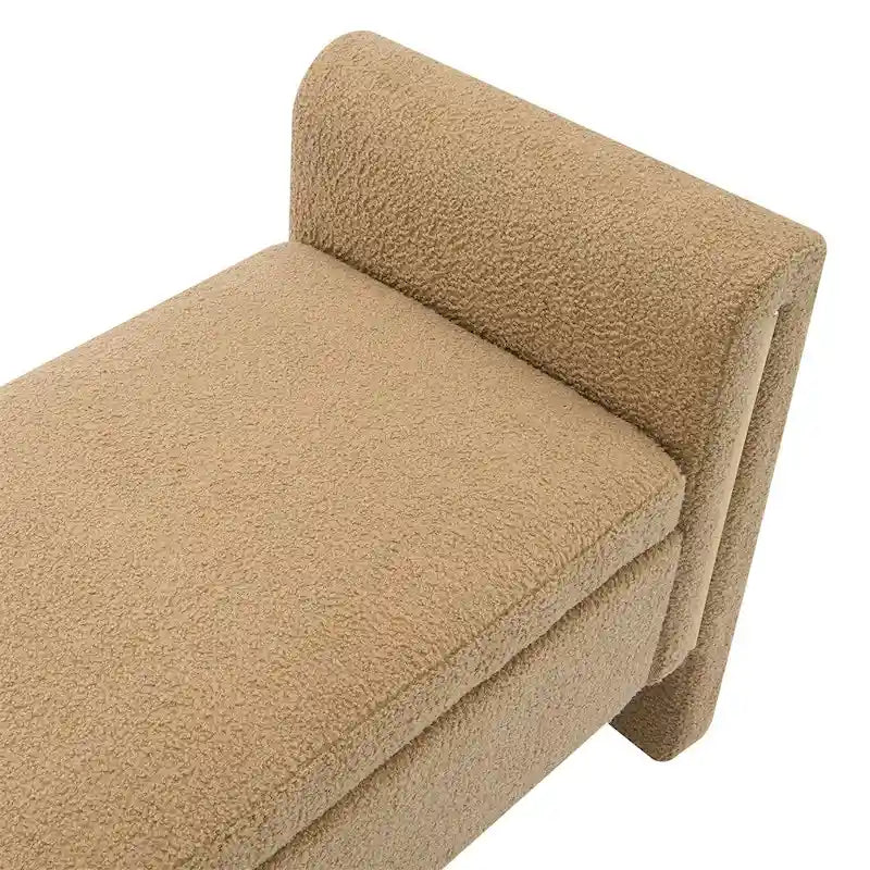 Modern Bed End Bench with Arms and Storage,Upholstered Foot Rest Stool