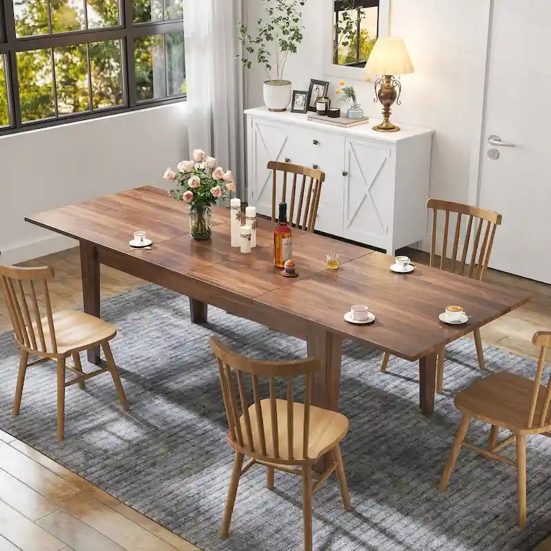 Versatile Extendable Wooden Kitchen Table for Various Occasions