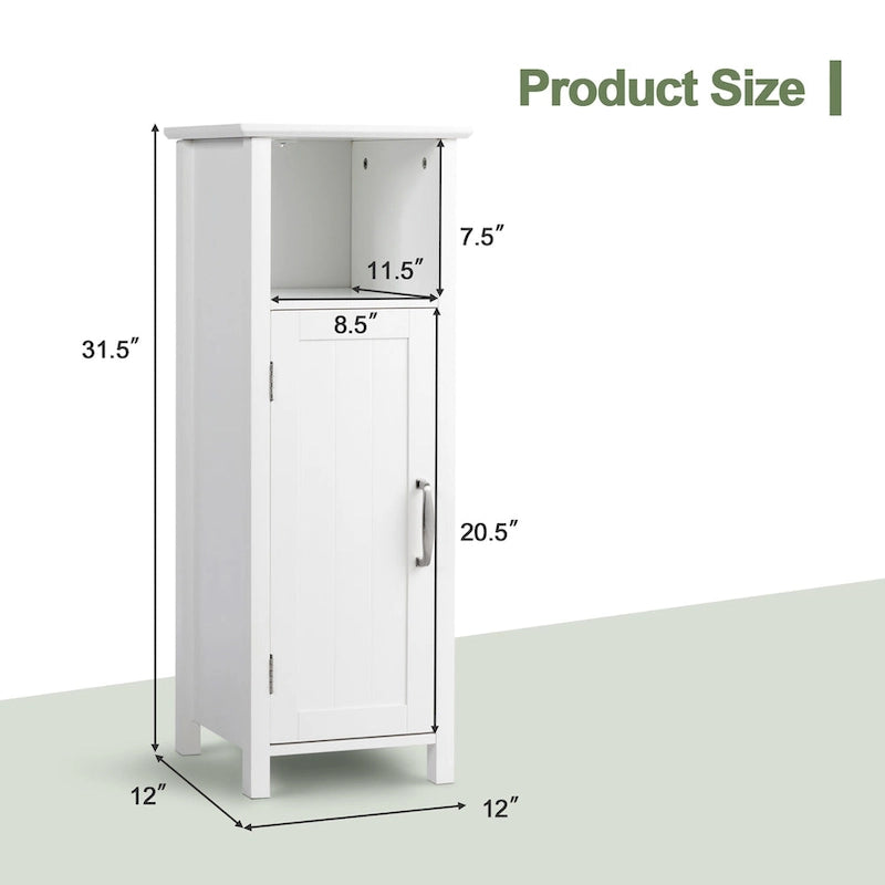 Bathroom Floor Storage Cabinet Free Standing w/ Single Door