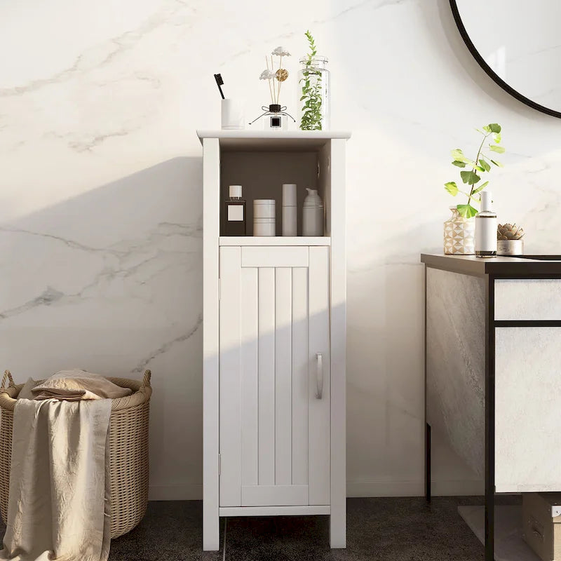 Bathroom Floor Storage Cabinet Free Standing w/ Single Door