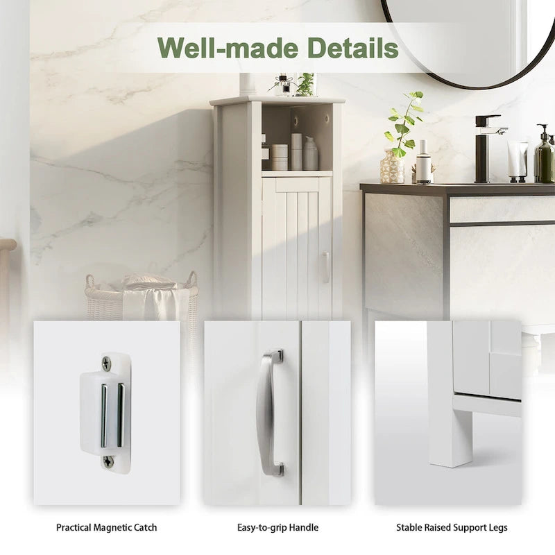 Bathroom Floor Storage Cabinet Free Standing w/ Single Door