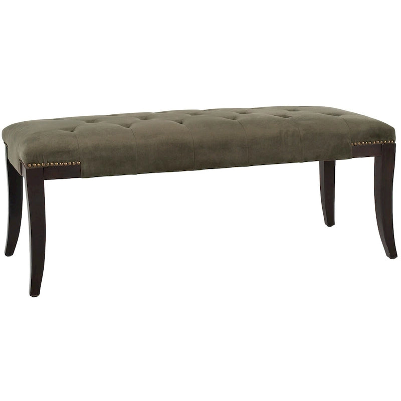 Leia Cream Tufted Nailhead Bench - 48Wx20Dx19H