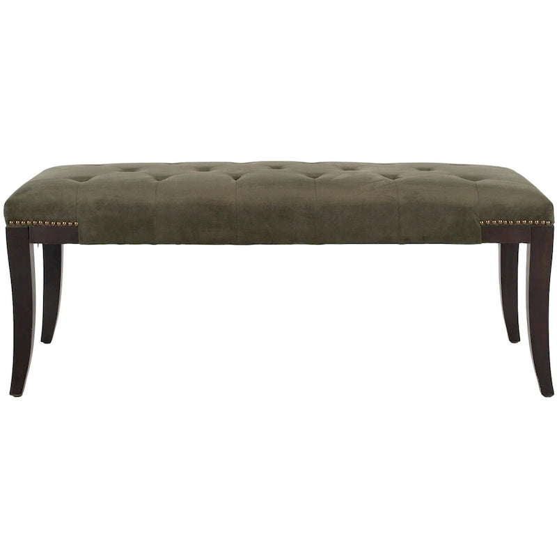 Leia Cream Tufted Nailhead Bench - 48Wx20Dx19H