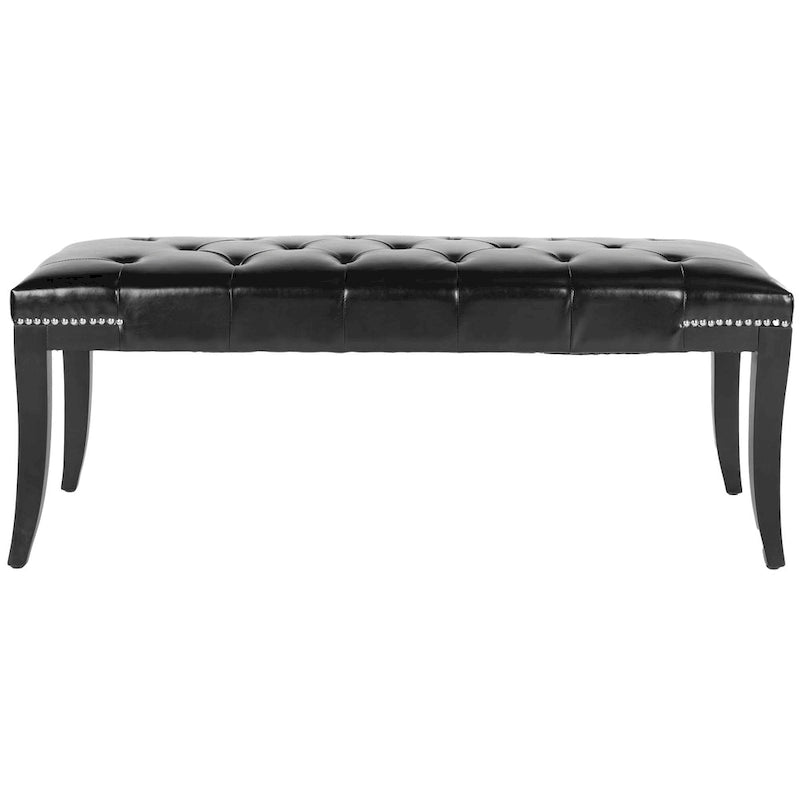 Leia Cream Tufted Nailhead Bench - 48Wx20Dx19H