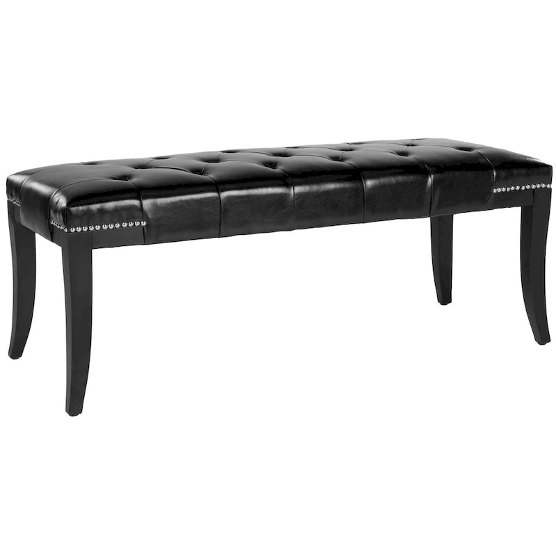 Leia Cream Tufted Nailhead Bench - 48Wx20Dx19H