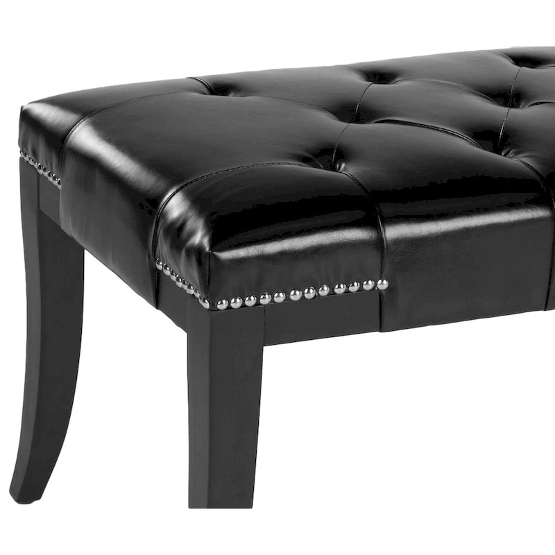 Leia Cream Tufted Nailhead Bench - 48Wx20Dx19H