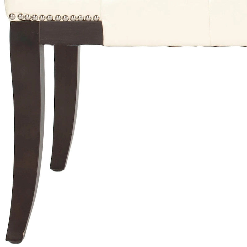 Leia Cream Tufted Nailhead Bench - 48Wx20Dx19H