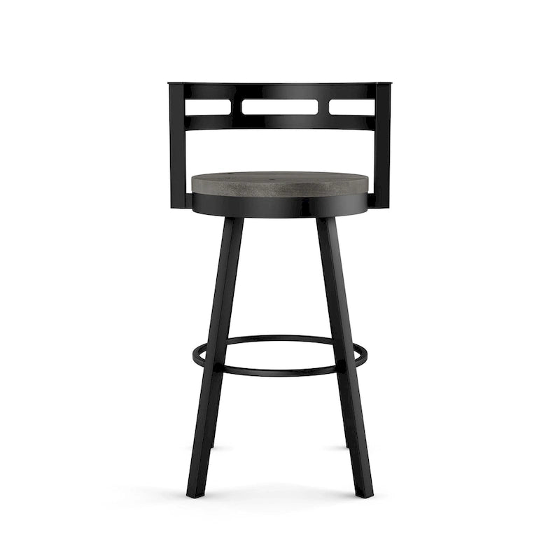 Swivel Counter Stool with Distressed Wood Seat