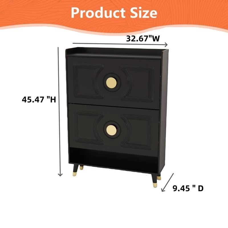45H Shoe Cabinet Organizer, Shoe Storage Boxes, 2drawer Entrance Shoe Storage