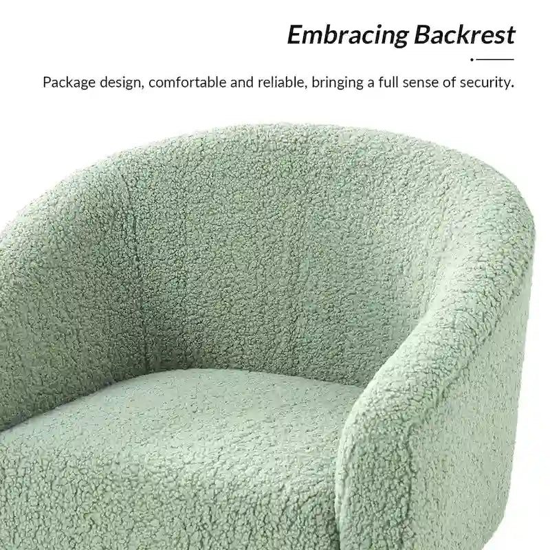 Modern 31W Boucle Armchair with Solid Wood Legs by
