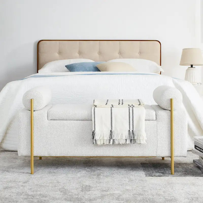 Upholstered Velvet Storage Bench