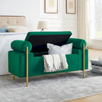 Upholstered Velvet Storage Bench