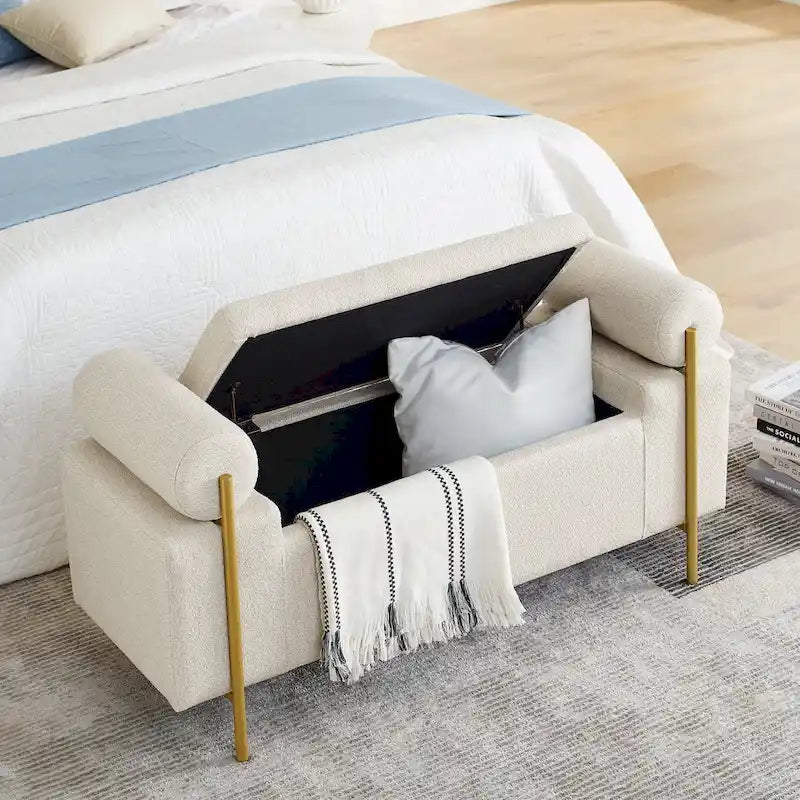 Upholstered Velvet Storage Bench