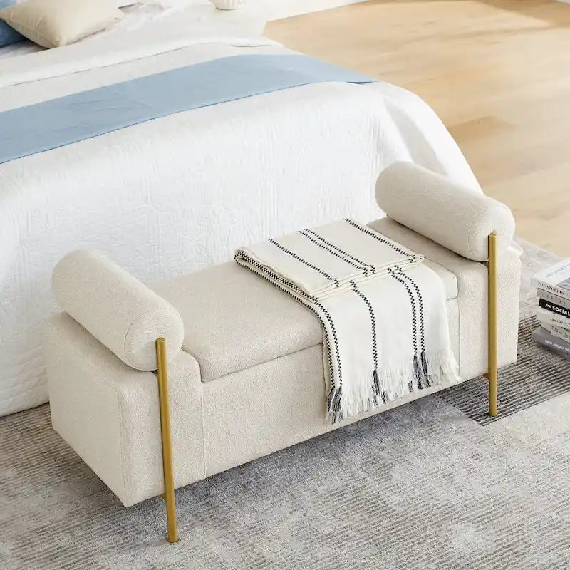 Upholstered Velvet Storage Bench