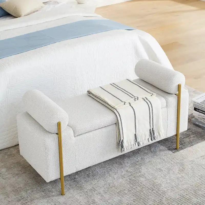 Upholstered Velvet Storage Bench