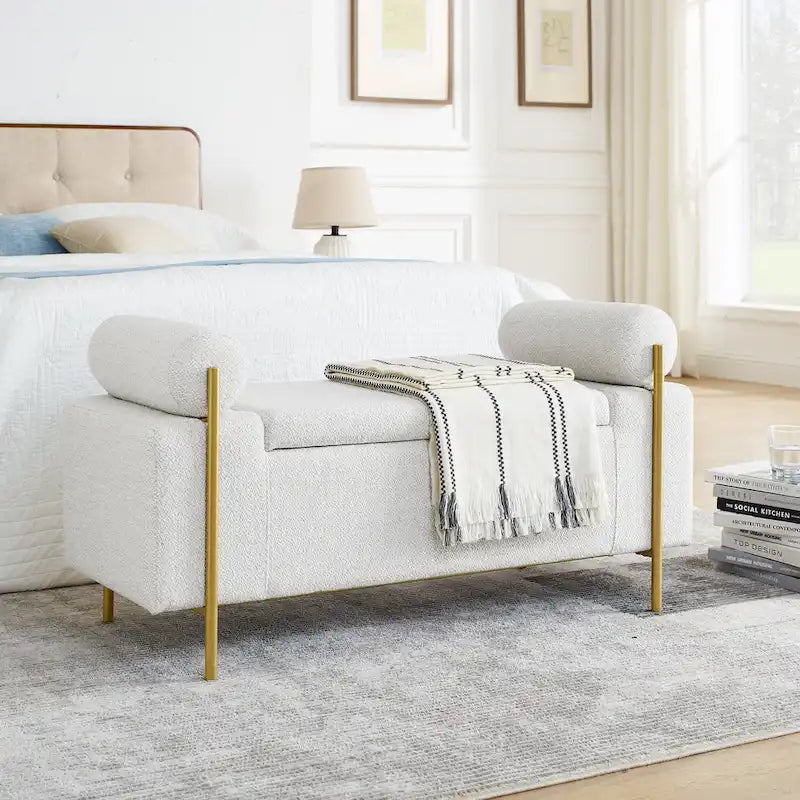 Upholstered Velvet Storage Bench