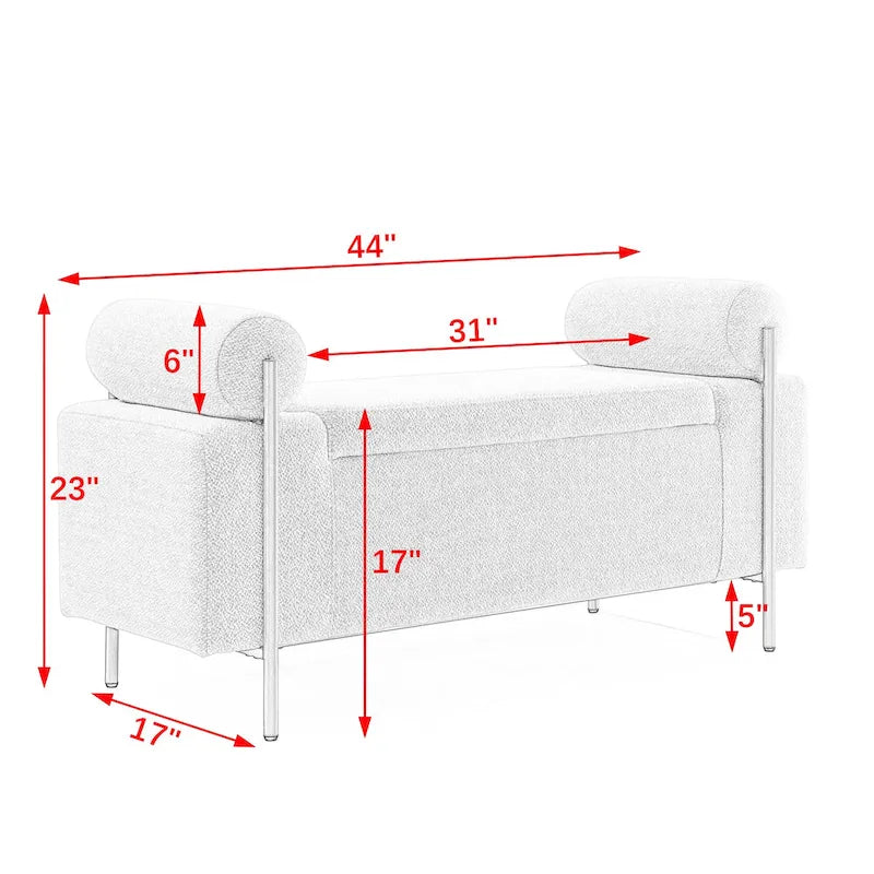 Upholstered Velvet Storage Bench