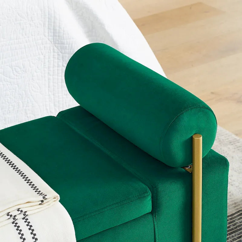 Upholstered Velvet Storage Bench