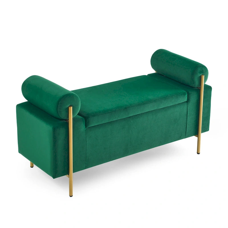 Upholstered Velvet Storage Bench