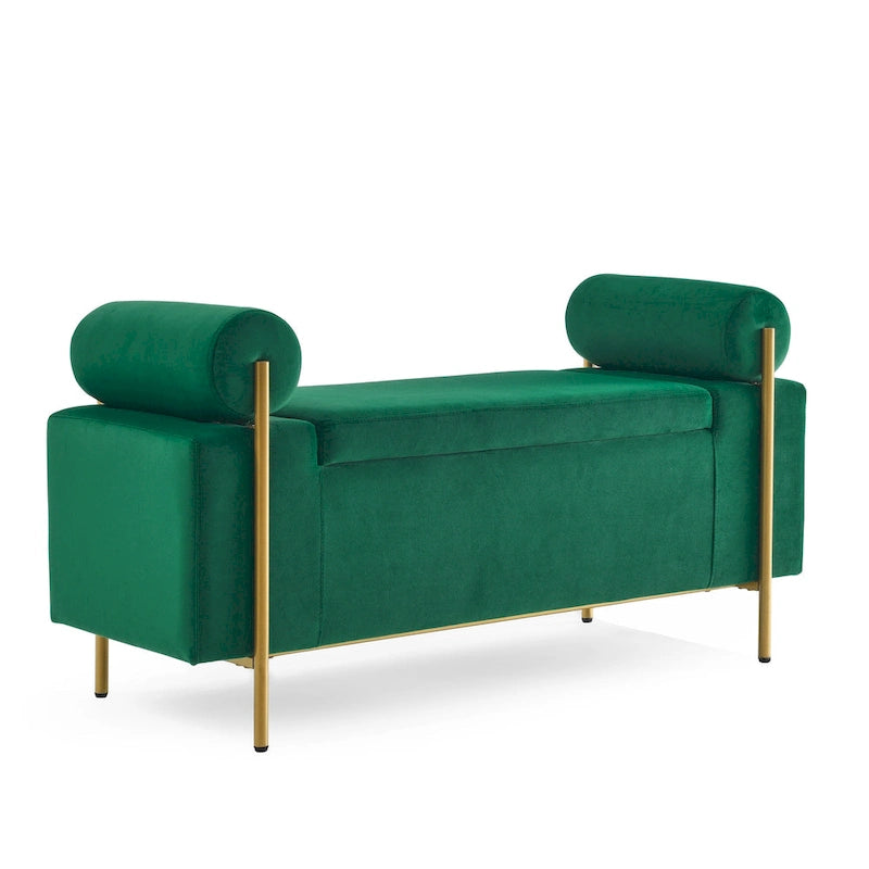 Upholstered Velvet Storage Bench