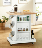 Simple Living Hampton Rolling Kitchen Cart with Wine Storage