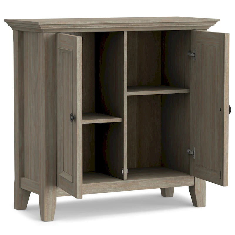 Solid Wood Transitional Low Storage Cabinet - 32w x 14d x 31 h