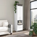 Narrow Storage Cabinet with Drawers and Pull-Out Shelf by