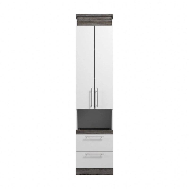 Narrow Storage Cabinet with Drawers and Pull-Out Shelf by