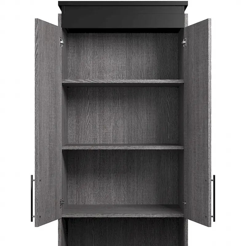 Narrow Storage Cabinet with Drawers and Pull-Out Shelf by