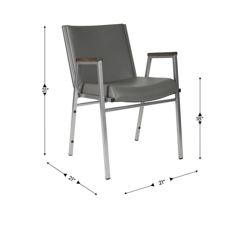 Heavy Duty Stack Chair with Arms - 21D x 21W x 31H