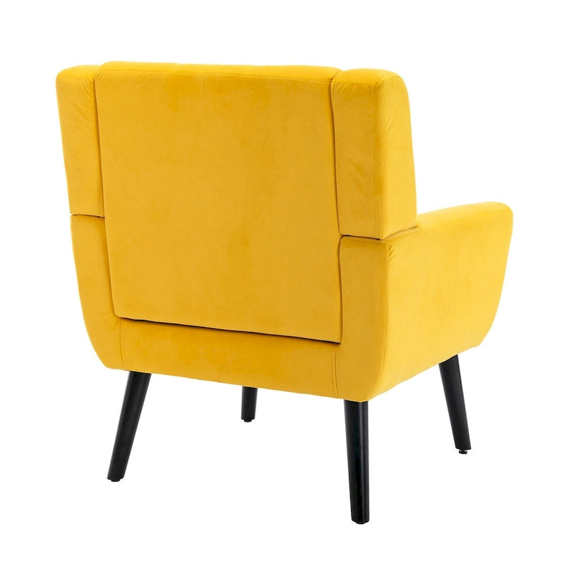 Velvet Upholstered Accent Chair Modern Living Room Lounge Arm Chairs with Ergonomic Backrest Chair