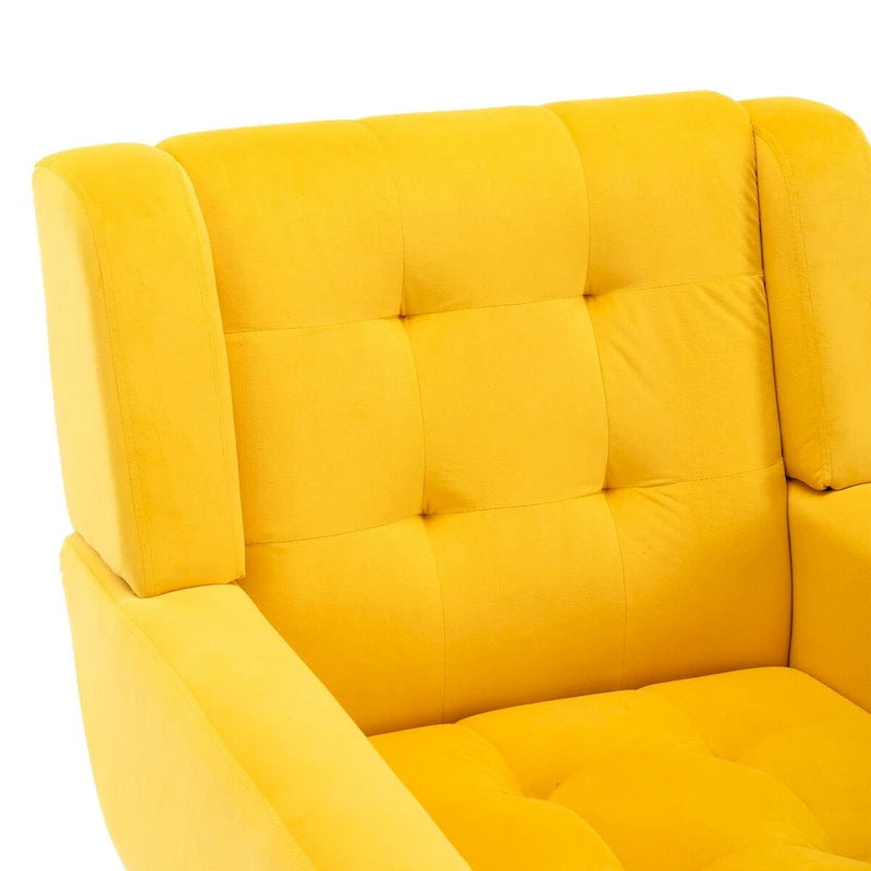 Velvet Upholstered Accent Chair Modern Living Room Lounge Arm Chairs with Ergonomic Backrest Chair