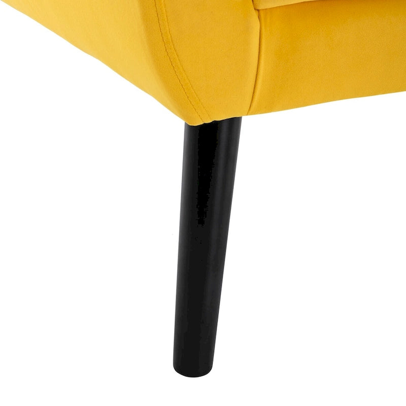 Velvet Upholstered Accent Chair Modern Living Room Lounge Arm Chairs with Ergonomic Backrest Chair