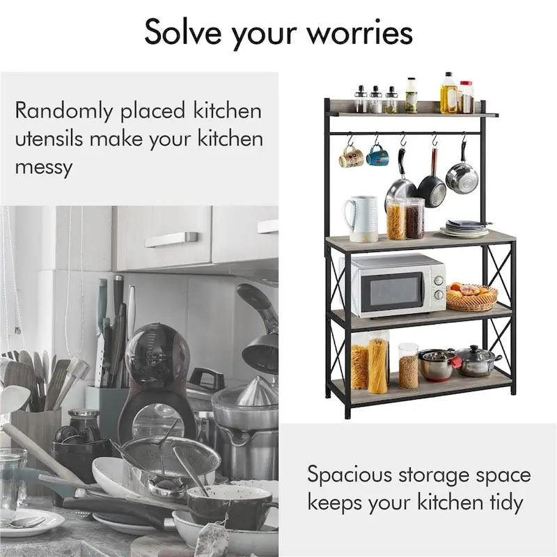 4-Tier Storage Shelf Kitchen baker's Microwave Oven Stand