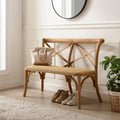 Brown Rattan Bentwood X-Back Bench