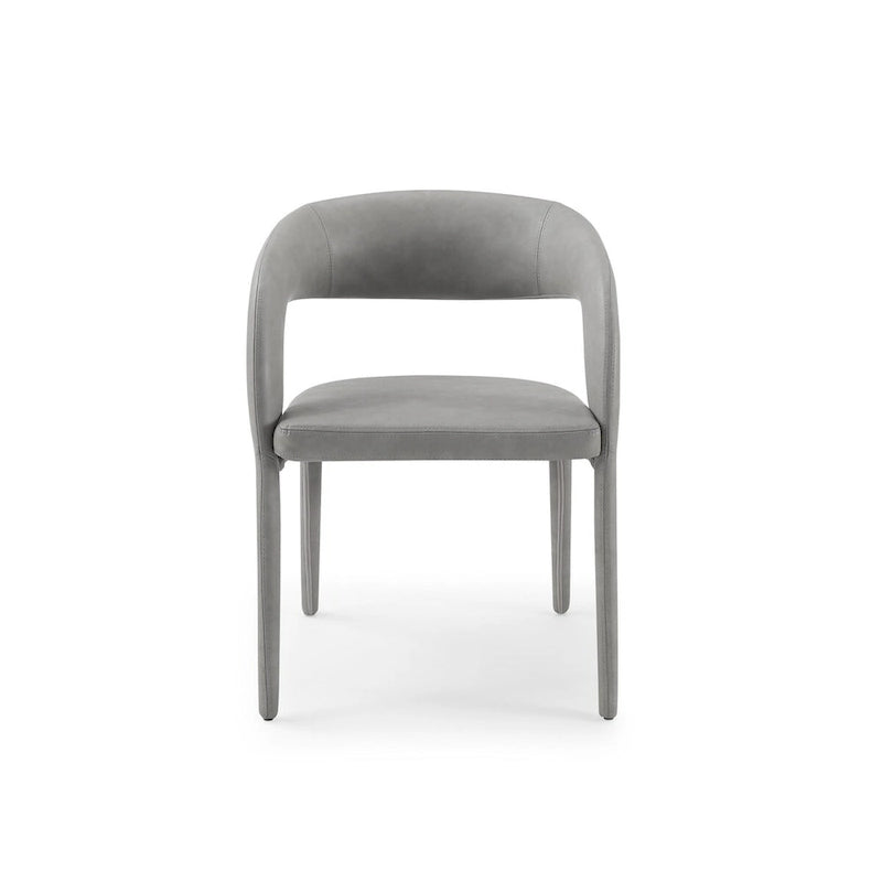 Modern Grey Leatherette Dining Chair