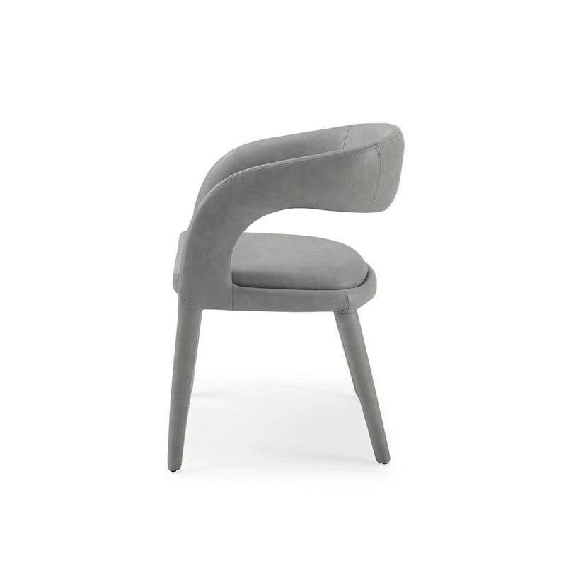 Modern Grey Leatherette Dining Chair
